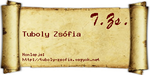 Tuboly Zsófia névjegykártya