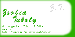 zsofia tuboly business card