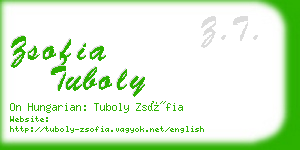 zsofia tuboly business card